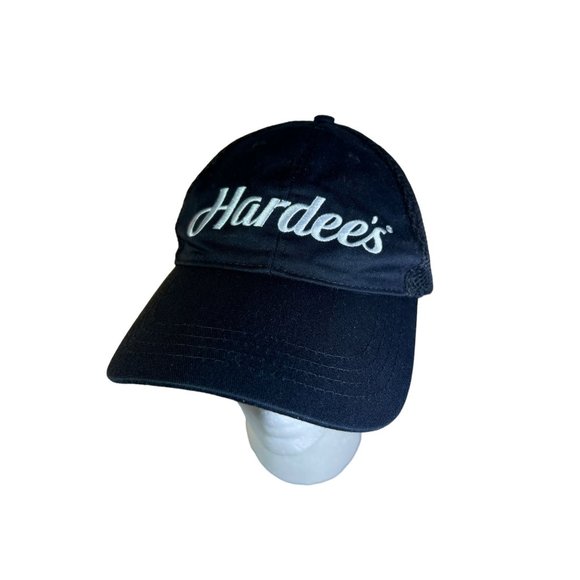 HARDEE'S Employee Black Hook & Loop Closure Baseball Cap - Picture 1 of 6